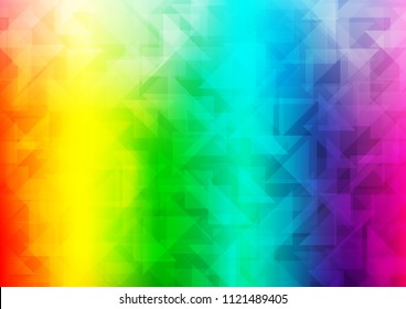 Light Multicolor, Rainbow vector hexagon mosaic texture. Brand new colored illustration in blurry style with gradient. The best triangular design for your business.