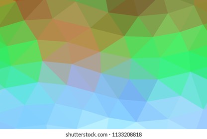 Light Multicolor, Rainbow vector hexagon mosaic triangle mosaic. Colorful illustration in abstract style with gradient. The textured pattern can be used for background.