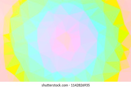 Light Multicolor, Rainbow vector hexagon mosaic texture. Triangular geometric sample with gradient.  The completely new template can be used for your brand book.