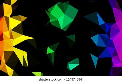 Light Multicolor, Rainbow vector hexagon mosaic template. Modern geometrical abstract illustration with gradient. The polygonal design can be used for your web site.