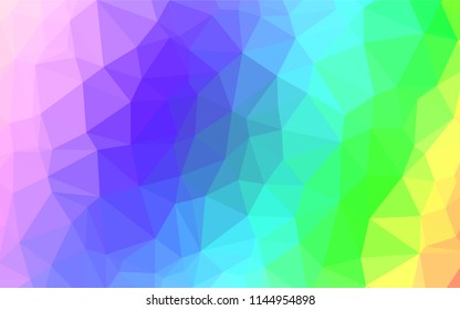 Light Multicolor, Rainbow vector hexagon mosaic texture. Glitter abstract illustration with an elegant design. A completely new design for your business.