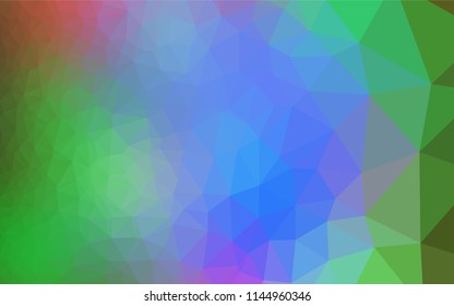 Light Multicolor, Rainbow vector hexagon mosaic template. Colorful illustration in abstract style with gradient. The textured pattern can be used for background.