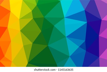 Light Multicolor, Rainbow vector hexagon mosaic cover. Colorful abstract illustration with gradient. Brand new style for your business design.
