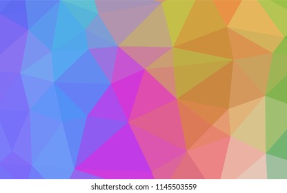 Light Multicolor, Rainbow vector hexagon mosaic cover. A vague abstract illustration with gradient. A new texture for your design.