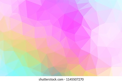 Light Multicolor, Rainbow vector hexagon mosaic texture. Colorful illustration in abstract style with gradient. The template can be used as a background for cell phones.