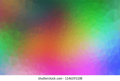 Light Multicolor, Rainbow vector hexagon mosaic template. An elegant bright illustration with gradient. Brand new style for your business design.