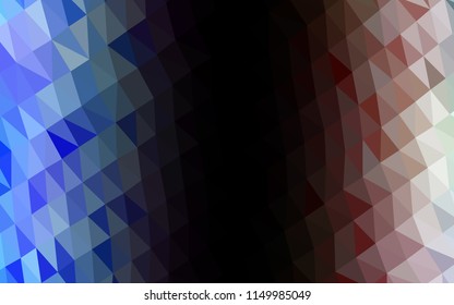 Light Multicolor, Rainbow vector hexagon mosaic cover. Creative illustration in halftone style with gradient. Triangular pattern for your business design.