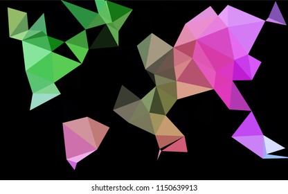 Light Multicolor, Rainbow vector hexagon mosaic cover. Creative illustration in halftone style with gradient. The textured pattern can be used for background.