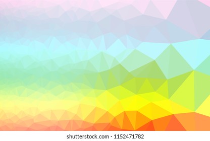Light Multicolor, Rainbow vector hexagon mosaic template. A sample with polygonal shapes. The template can be used as a background for cell phones.