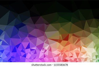 Light Multicolor, Rainbow vector hexagon mosaic template. A vague abstract illustration with gradient. Triangular pattern for your business design.