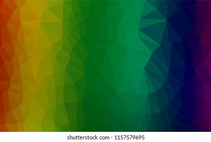 Light Multicolor, Rainbow vector hexagon mosaic texture. An elegant bright illustration with gradient. The best triangular design for your business.