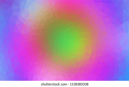 Light Multicolor, Rainbow vector hexagon mosaic template. Brand new colored illustration in blurry style with gradient. Triangular pattern for your business design.
