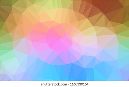 Light Multicolor, Rainbow vector hexagon mosaic template. An elegant bright illustration with gradient. The elegant pattern can be used as part of a brand book.