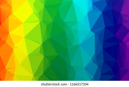 Light Multicolor, Rainbow vector hexagon mosaic cover. Shining illustration, which consist of triangles. Brand new style for your business design.