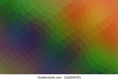 Light Multicolor, Rainbow vector hexagon mosaic template. Creative geometric illustration in Origami style with gradient. A new texture for your design.