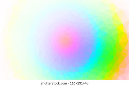 Light Multicolor, Rainbow vector hexagon mosaic template. Glitter abstract illustration with an elegant design. The polygonal design can be used for your web site.