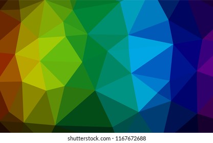 Light Multicolor, Rainbow vector hexagon mosaic texture. Triangular geometric sample with gradient.  The elegant pattern can be used as part of a brand book.