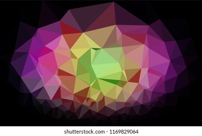 Light Multicolor, Rainbow vector hexagon mosaic template. Triangular geometric sample with gradient.  A completely new design for your business.