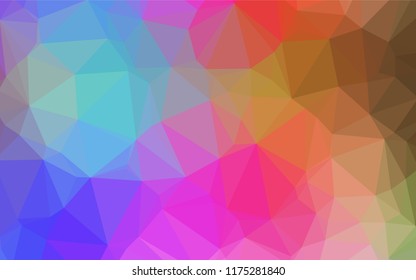 Light Multicolor, Rainbow vector hexagon mosaic template. Brand new colored illustration in blurry style with gradient. The textured pattern can be used for background.