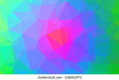 Light Multicolor, Rainbow vector hexagon mosaic template. A vague abstract illustration with gradient. The best triangular design for your business.