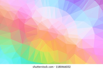 Light Multicolor, Rainbow vector hexagon mosaic texture. A sample with polygonal shapes. The textured pattern can be used for background.