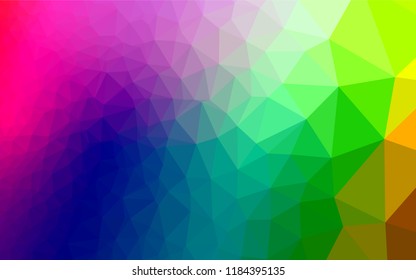 Light Multicolor, Rainbow vector hexagon mosaic template. Shining colored illustration in a Brand new style. Brand new design for your business.