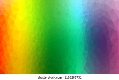 Light Multicolor, Rainbow vector hexagon mosaic texture. Creative geometric illustration in Origami style with gradient. The textured pattern can be used for background.