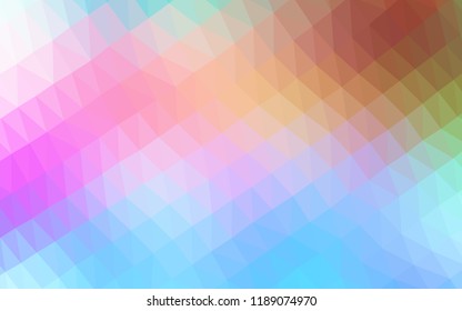 Light Multicolor, Rainbow vector hexagon mosaic texture. Geometric illustration in Origami style with gradient.  The completely new template can be used for your brand book.