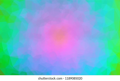 Light Multicolor, Rainbow vector hexagon mosaic template. Modern geometrical abstract illustration with gradient. The textured pattern can be used for background.