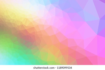 Light Multicolor, Rainbow vector hexagon mosaic texture. Colorful abstract illustration with gradient. The template can be used as a background for cell phones.