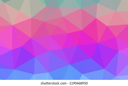 Light Multicolor, Rainbow vector hexagon mosaic template. Creative geometric illustration in Origami style with gradient. Triangular pattern for your business design.