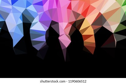 Light Multicolor, Rainbow vector hexagon mosaic template. Creative illustration in halftone style with gradient. The textured pattern can be used for background.