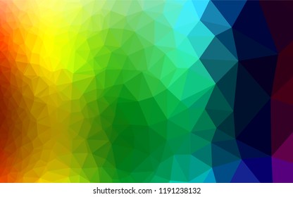 Light Multicolor, Rainbow vector hexagon mosaic cover. A vague abstract illustration with gradient. The polygonal design can be used for your web site.