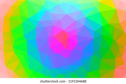 Light Multicolor, Rainbow vector hexagon mosaic texture. Shining colored illustration in a Brand new style. The textured pattern can be used for background.