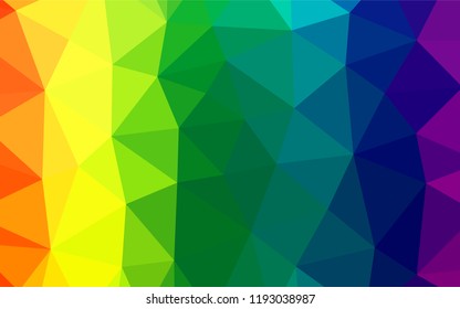 Light Multicolor, Rainbow vector hexagon mosaic cover. Creative illustration in halftone style with gradient. The textured pattern can be used for background.
