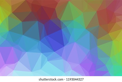 Light Multicolor, Rainbow vector hexagon mosaic cover. Colorful illustration in abstract style with gradient. A new texture for your design.