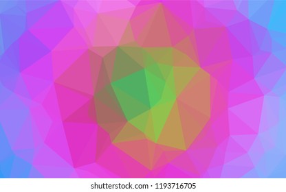 Light Multicolor, Rainbow vector hexagon mosaic texture. A completely new color illustration in a vague style. The polygonal design can be used for your web site.
