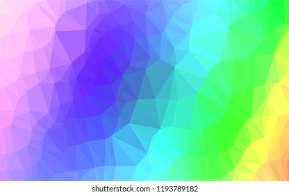 Light Multicolor, Rainbow vector hexagon mosaic texture. Shining colored illustration in a Brand new style. A completely new template for your business design.