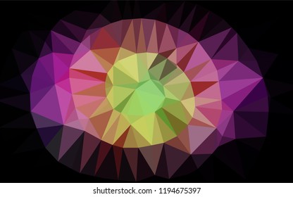 Light Multicolor, Rainbow vector hexagon mosaic template. Geometric illustration in Origami style with gradient.  The elegant pattern can be used as part of a brand book.