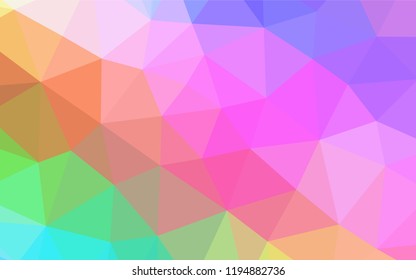 Light Multicolor, Rainbow vector hexagon mosaic cover. Shining illustration, which consist of triangles. A completely new design for your business.