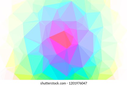 Light Multicolor, Rainbow vector hexagon mosaic cover. Shining colored illustration in a Brand new style. The polygonal design can be used for your web site.