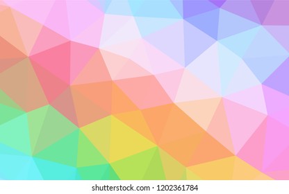 Light Multicolor, Rainbow vector hexagon mosaic template. Shining colored illustration in a Brand new style. The template can be used as a background for cell phones.