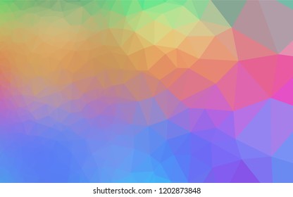 Light Multicolor, Rainbow vector hexagon mosaic texture. Brand new colored illustration in blurry style with gradient. Brand new style for your business design.