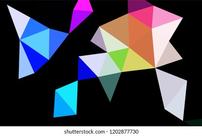 Light Multicolor, Rainbow vector hexagon mosaic cover. Geometric illustration in Origami style with gradient.  The polygonal design can be used for your web site.