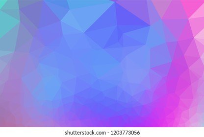 Light Multicolor, Rainbow vector hexagon mosaic cover. Geometric illustration in Origami style with gradient.  The textured pattern can be used for background.