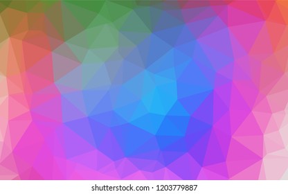 Light Multicolor, Rainbow vector hexagon mosaic texture. An elegant bright illustration with gradient. A completely new template for your business design.