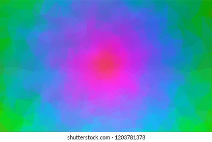 Light Multicolor, Rainbow vector hexagon mosaic cover. Colorful abstract illustration with gradient. Brand new style for your business design.