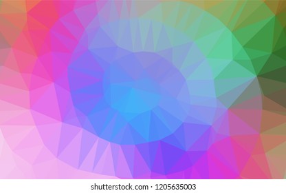 Light Multicolor, Rainbow vector hexagon mosaic template. Colorful illustration in abstract style with gradient. The polygonal design can be used for your web site.
