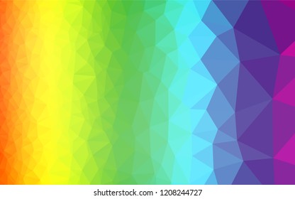 Light Multicolor, Rainbow vector hexagon mosaic texture. Creative illustration in halftone style with gradient. The template can be used as a background for cell phones.
