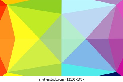 Light Multicolor, Rainbow vector hexagon mosaic texture. A vague abstract illustration with gradient. A new texture for your design.